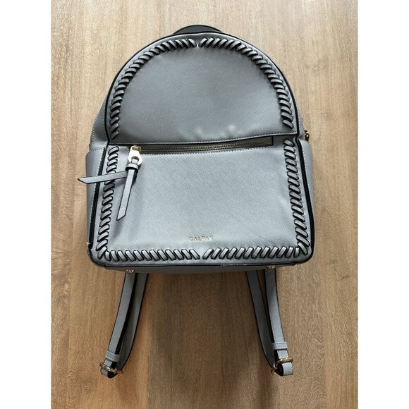 CALPAK Kaya Faux Leather Round Backpack in Blue - Picture 2 of 10